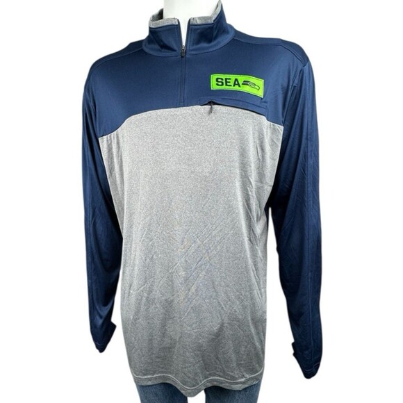 NFL TEAM APPAREL Other - Seattle Seahawks Mens 2XL Pullover Shirt Gray NFL Team Apparel 1/4 Zip XXL New